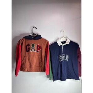 GAP Kids Colorblock Hoodie and Rugby Shirt Bundle Size M